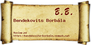 Bendekovits Borbála névjegykártya