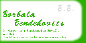 borbala bendekovits business card